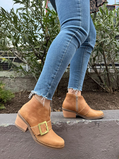 Botin Mujer Cuero Hebilla – Amatista Shoes1