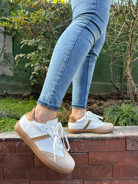 Zapatilla Blanco Beige